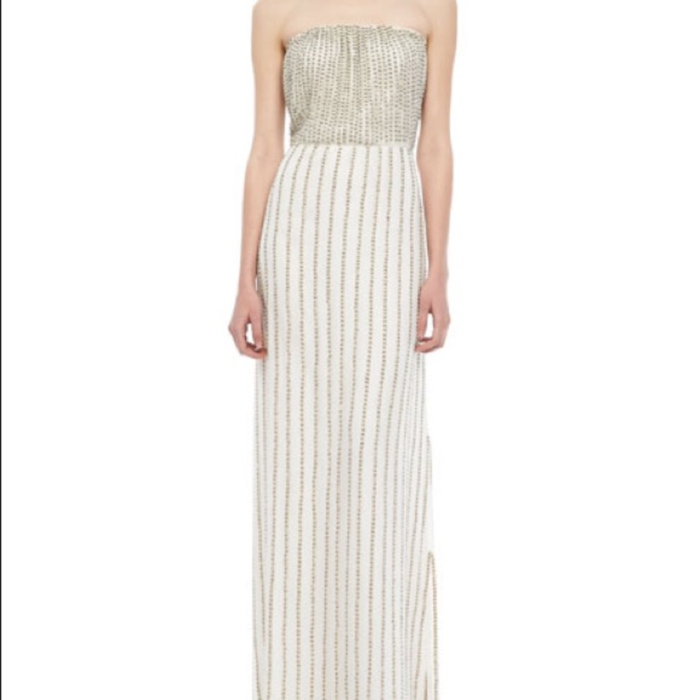 Parker lovey beaded strapless dress